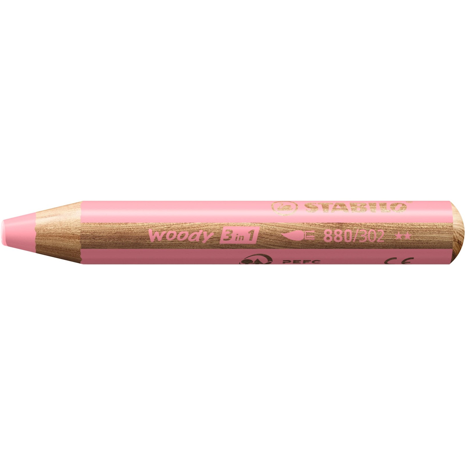 Multi-Talented Pencil – STABILO woody 3 in 1 – Pack of 1 – Pastel Pink