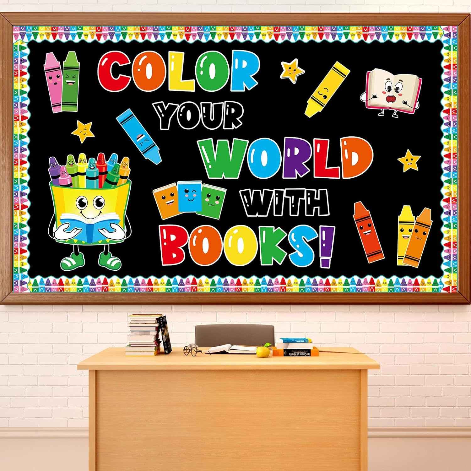 Colorful Crayon Bulletin Board Decorations Reading Crayon Paper Cutouts Motivati