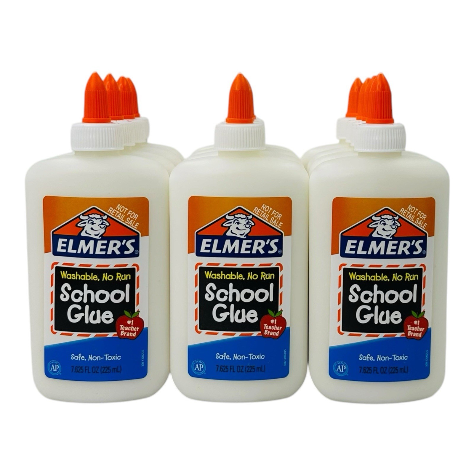 Lot of 12 Elmer’s School Glue Washable No Run Non-Toxic 7.625 fl oz