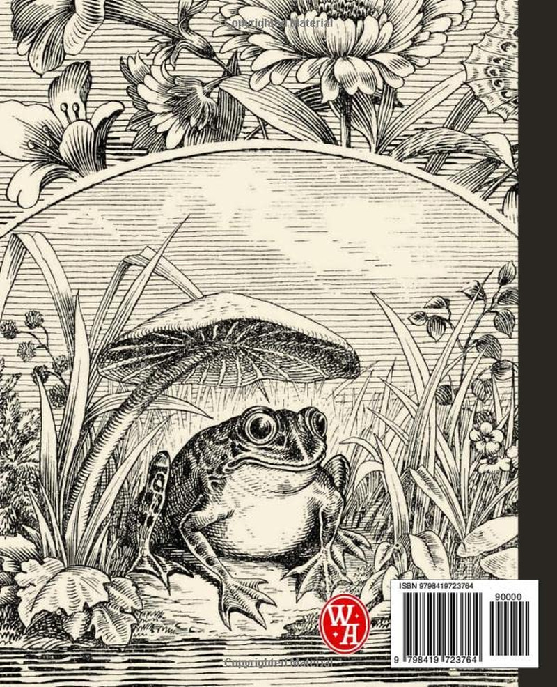 Composition Notebook College Ruled: Frog & Mushroom Vintage Illustration | Cute