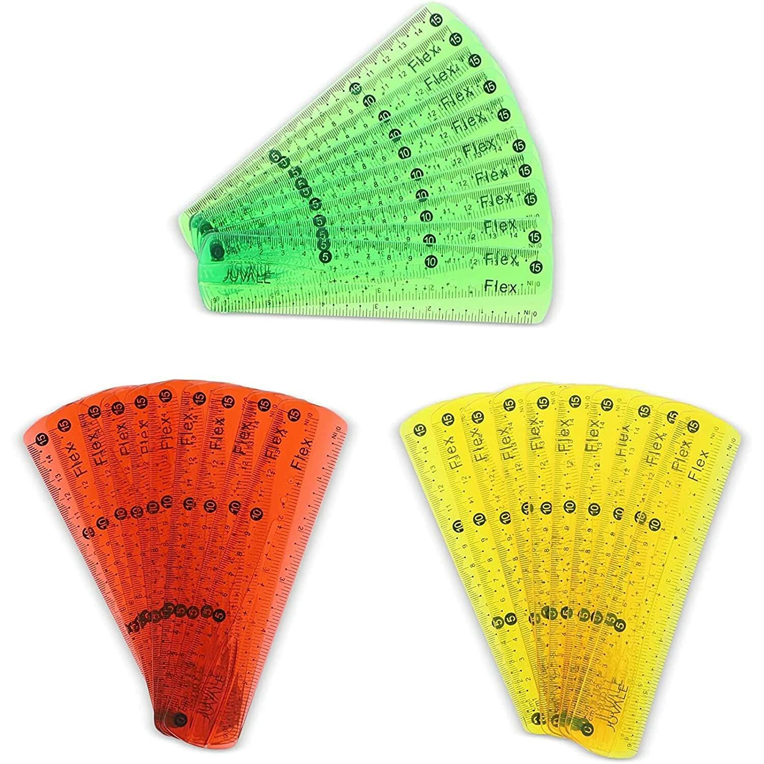 (5X) 6 Inch Classroom Rulers for Students, Transparent Design (5 Colors, 5 Pack)