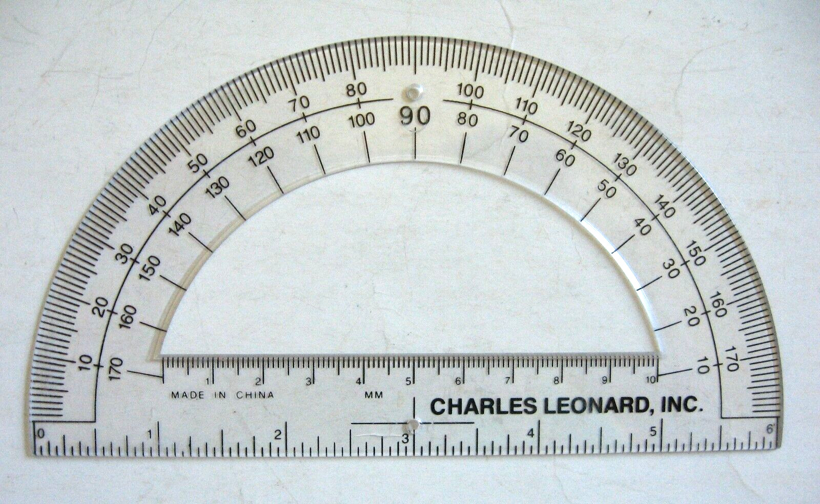 Charles Leonard Protractor Open Center 6″ Plastic Lot of 6