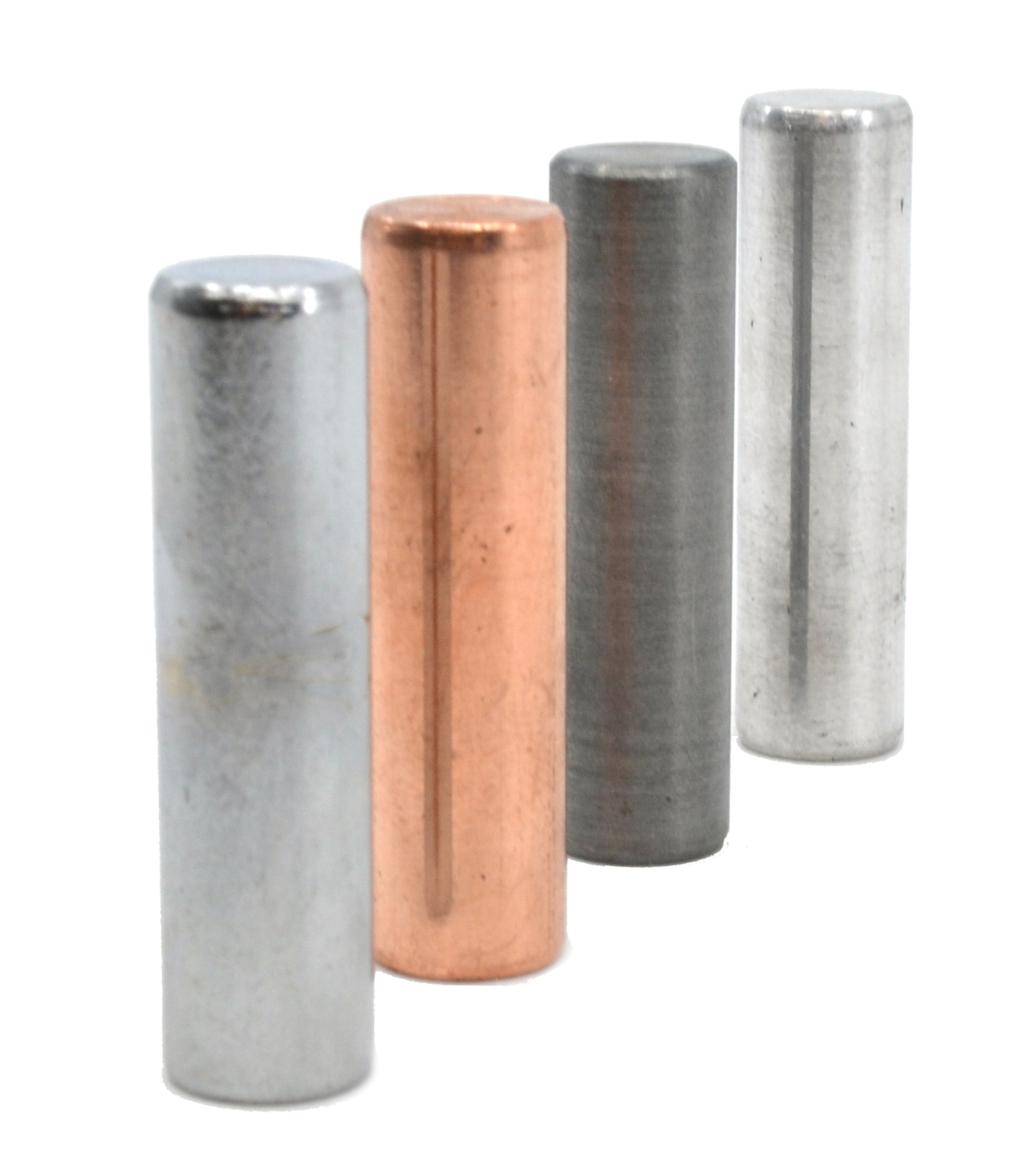 4pc Metal Cylinder Set – Aluminum, Zinc, Copper & Steel – 1.5×0.4″- Eisco Labs