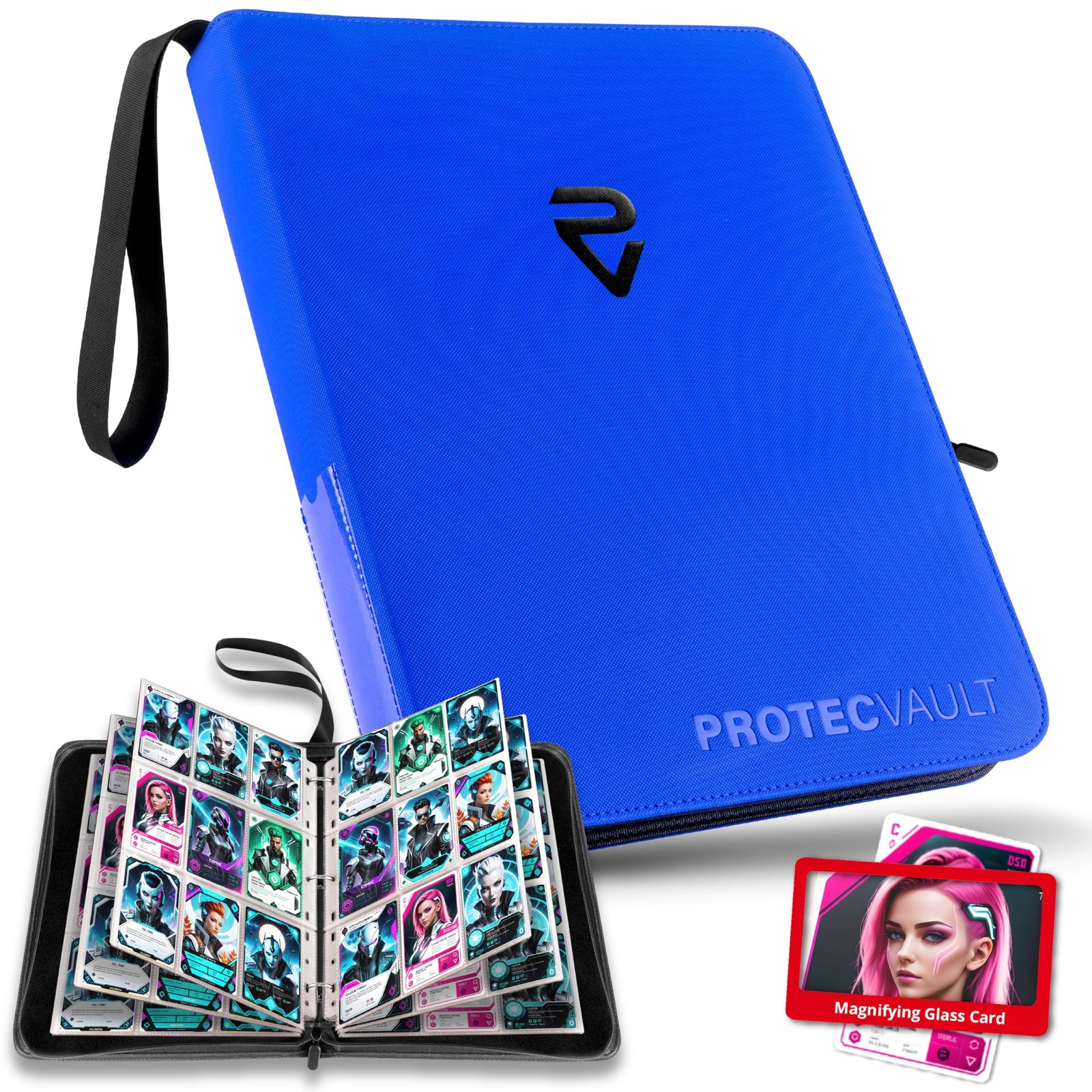 Pokemon Card Binder 900 Pocket with Magnifying Glass – Trading Card Storage A…
