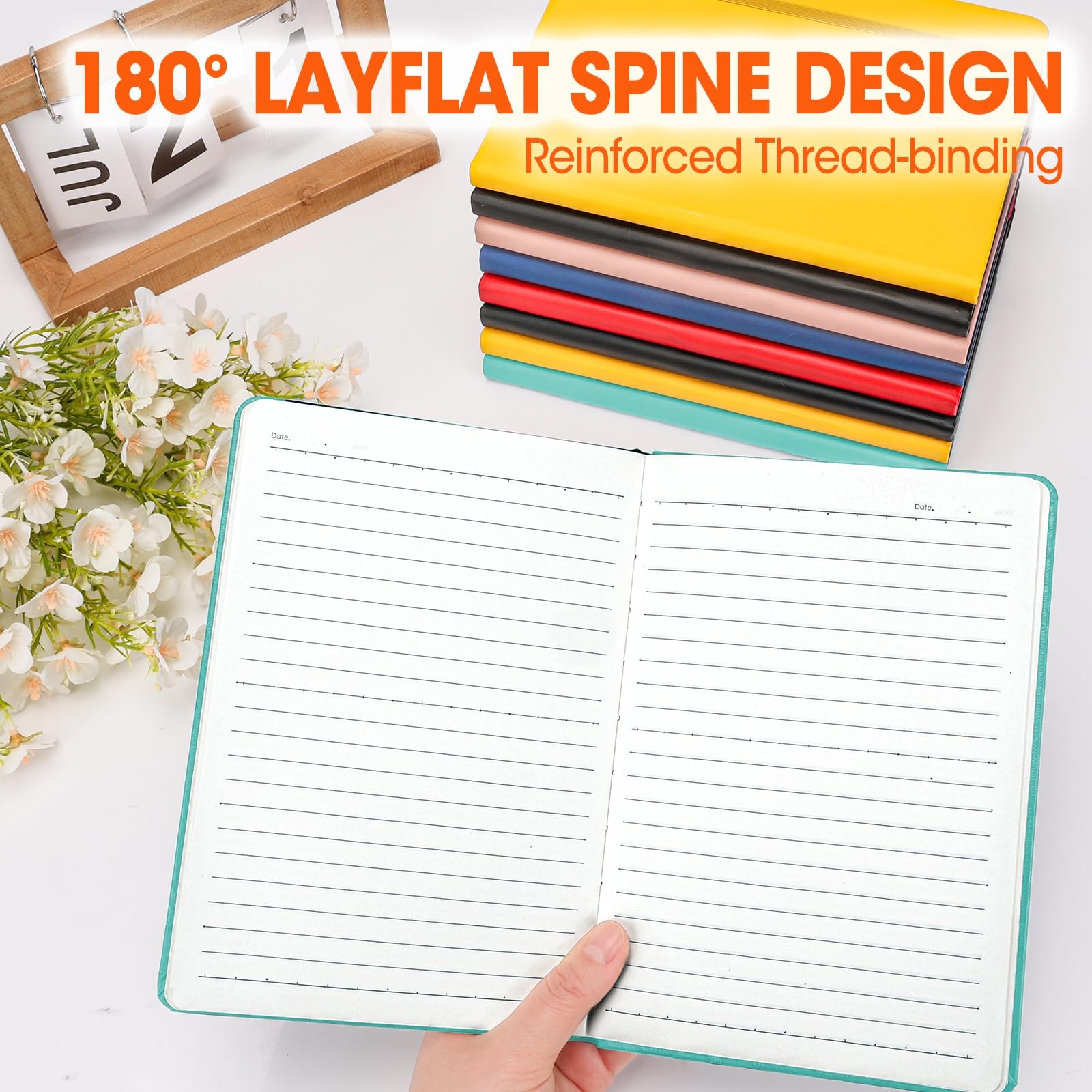 BGUP 12 Pack Lined Journal Notebook for Work, 200 Pages, Medium 5.5 in C-12P