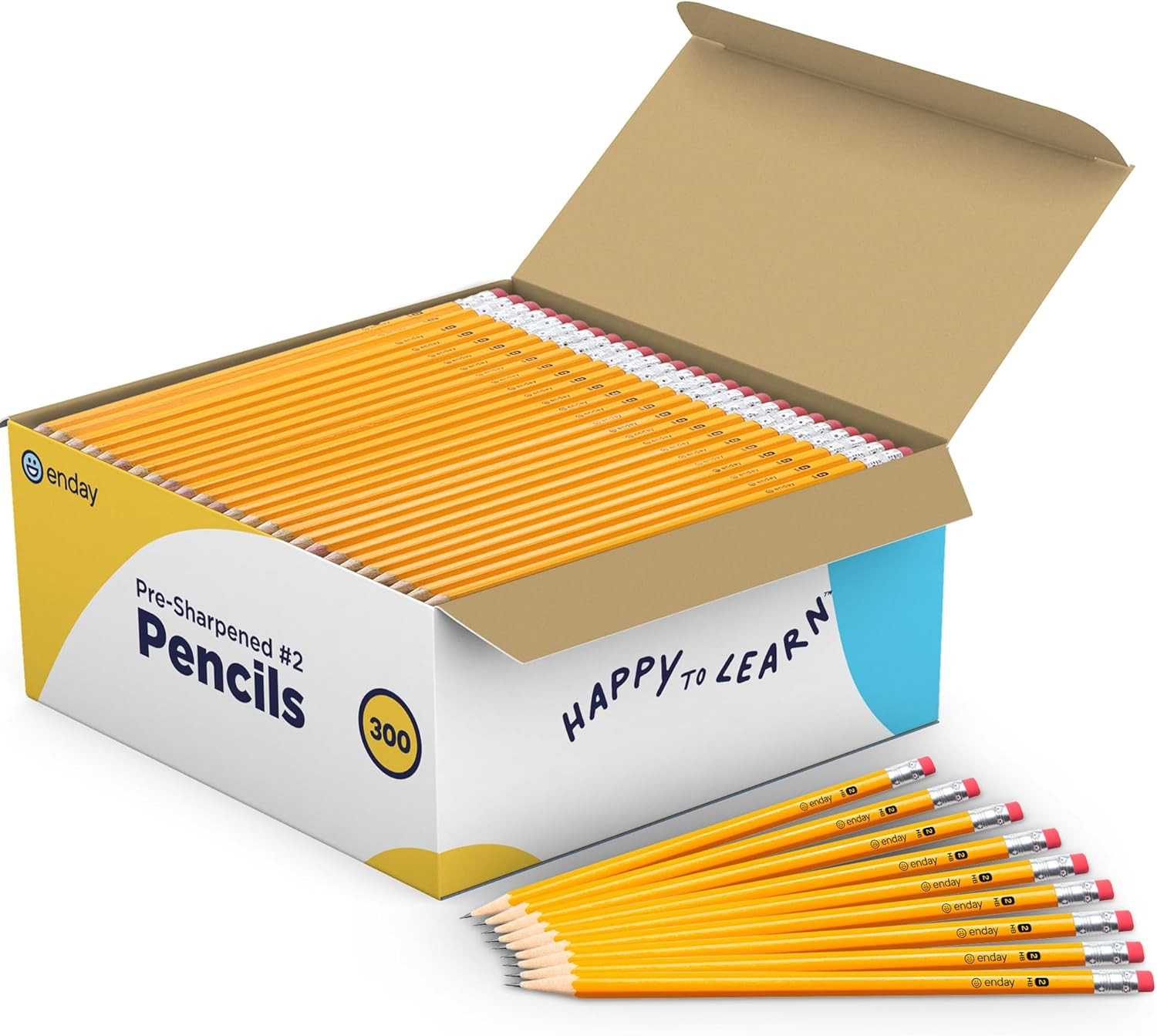 #2 Pencils Bulk – 300 Pack – Pre-Sharpened Pencils #2 Wood-Cased Yellow Sharpene
