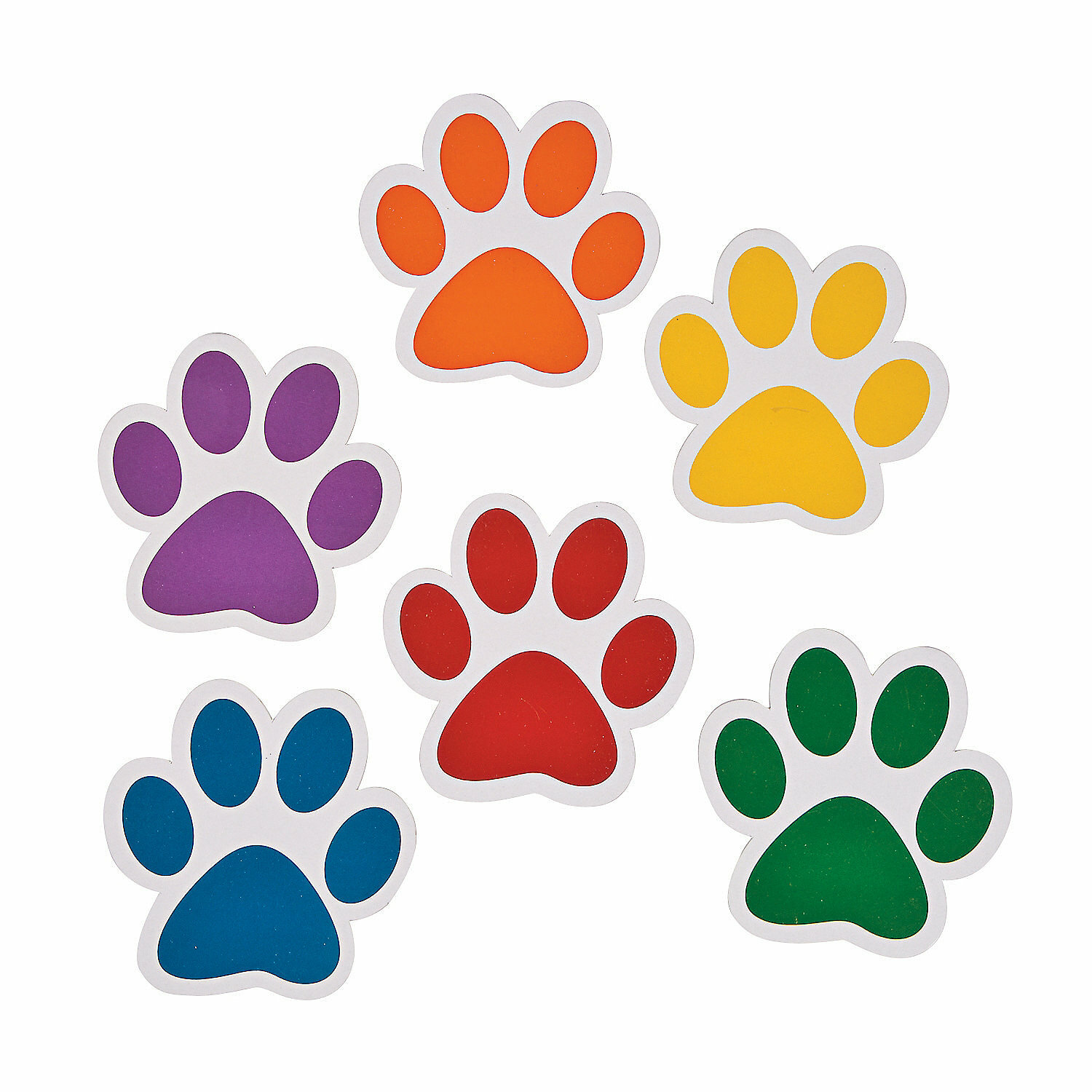 Paw Print Bulletin Board Cutouts, Educational, 48 Pieces