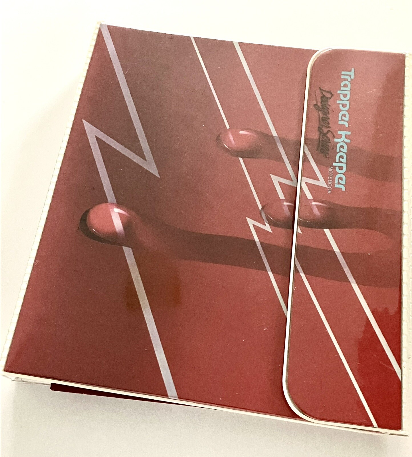 RARE Vtg Red Sweat Zig Zag Trapper Keeper Notebook Mead w/ 4 Folder Dividers!