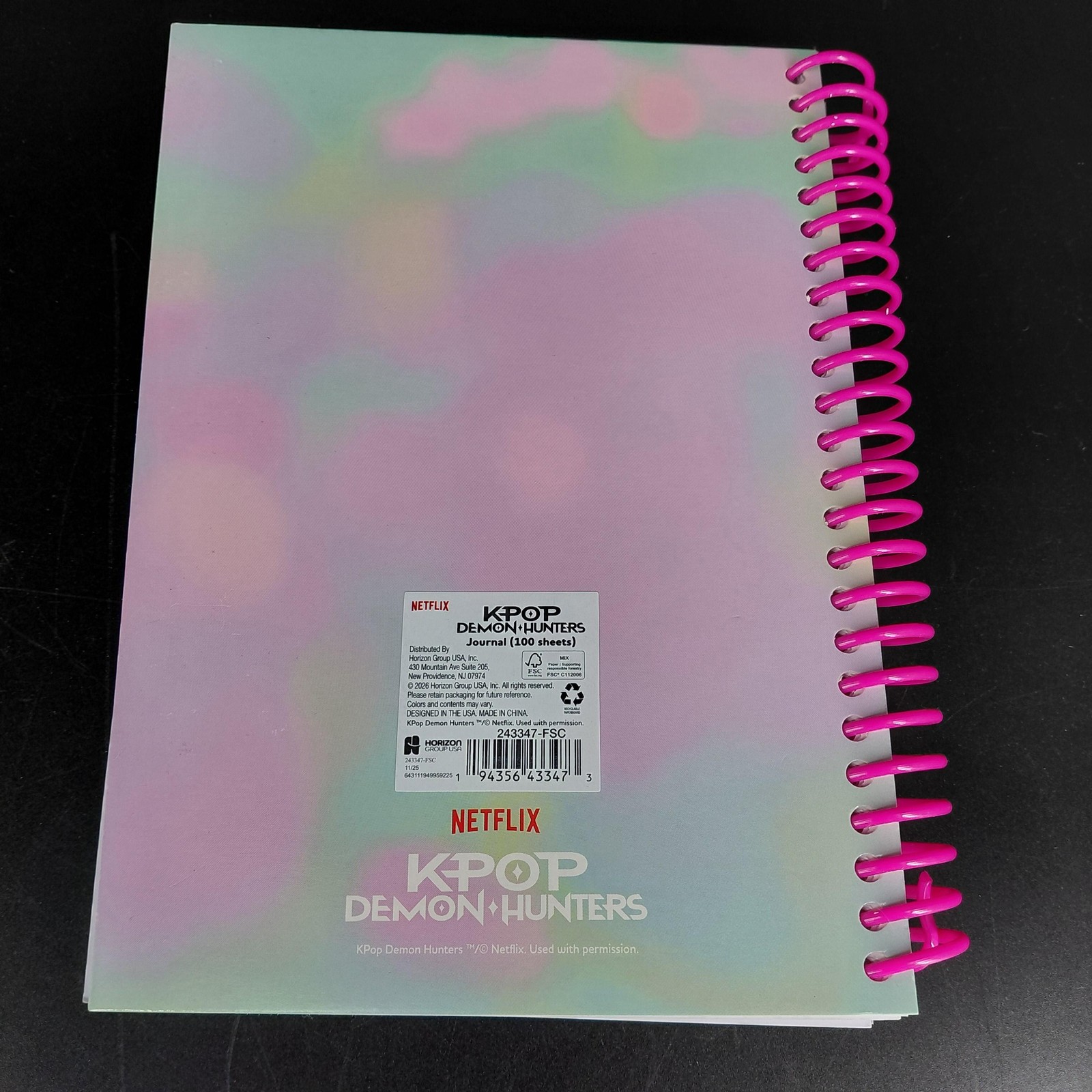 Netflix KPOP Demon Hunters Spiral Journal Notebook A5 Pink Kids Lined Saja Boys