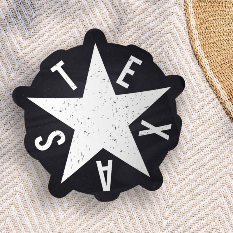 Texas Lone Star Decal Vinyl Sticker in Black