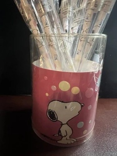 🔴Snoopy Pencils New With Rubber + Pen Holder Vintage Illustrated Lot 10 Pz