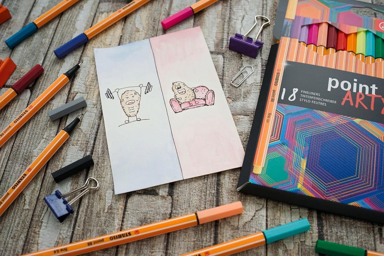 Fineliner – STABILO point 88 – ARTY – Pack of 24 – Assorted Colours