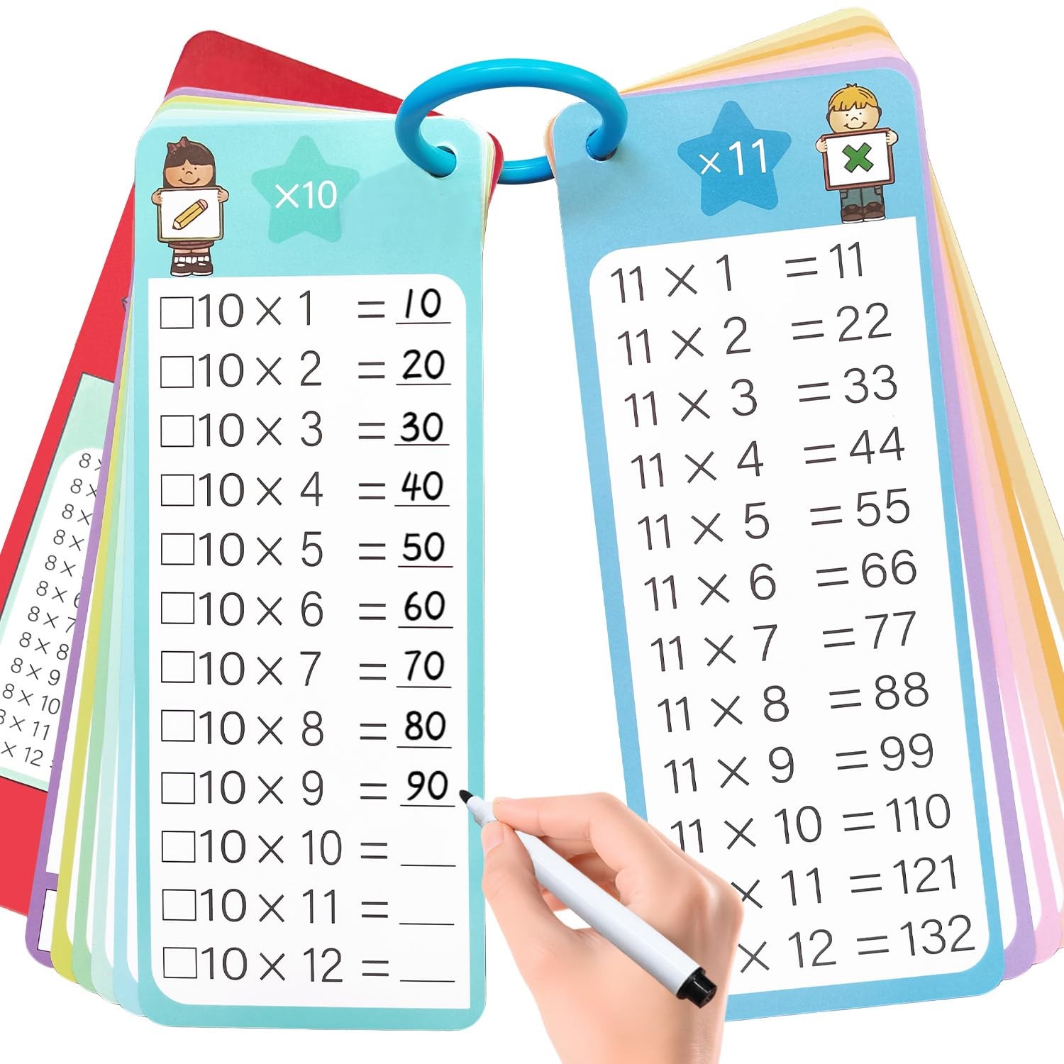 012 Multiplication Flash Cards, Large Math Times Table Flashcards Chart, with…