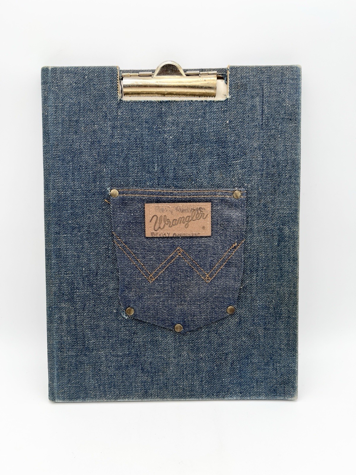 Vintage Wrangler Denim Pocket Clipboard Western Handmade Upcycled Jeans