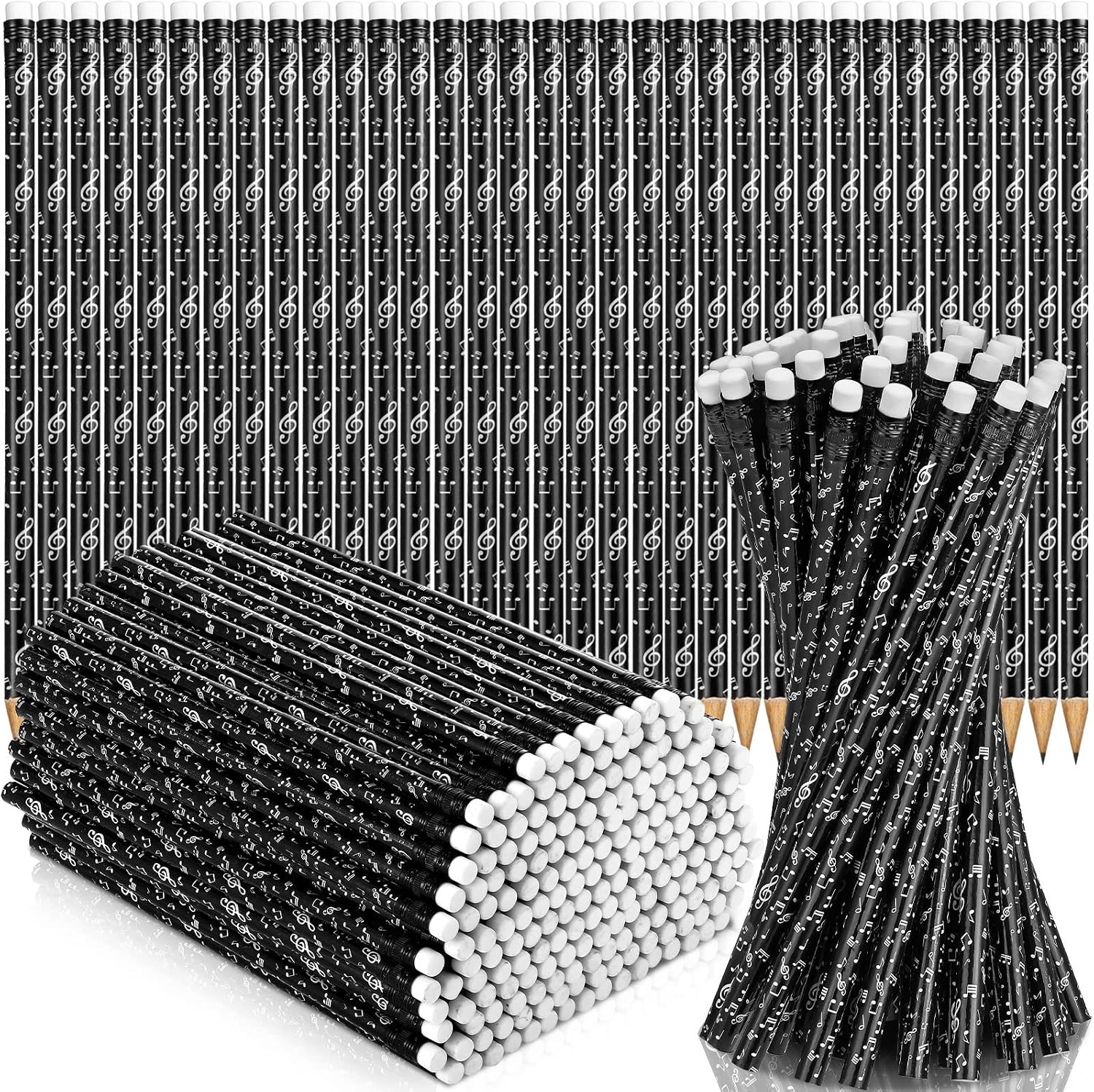 200 Pack Music Pencils Music Note Pencil for Students Bulk Round Fun Pencils Woo