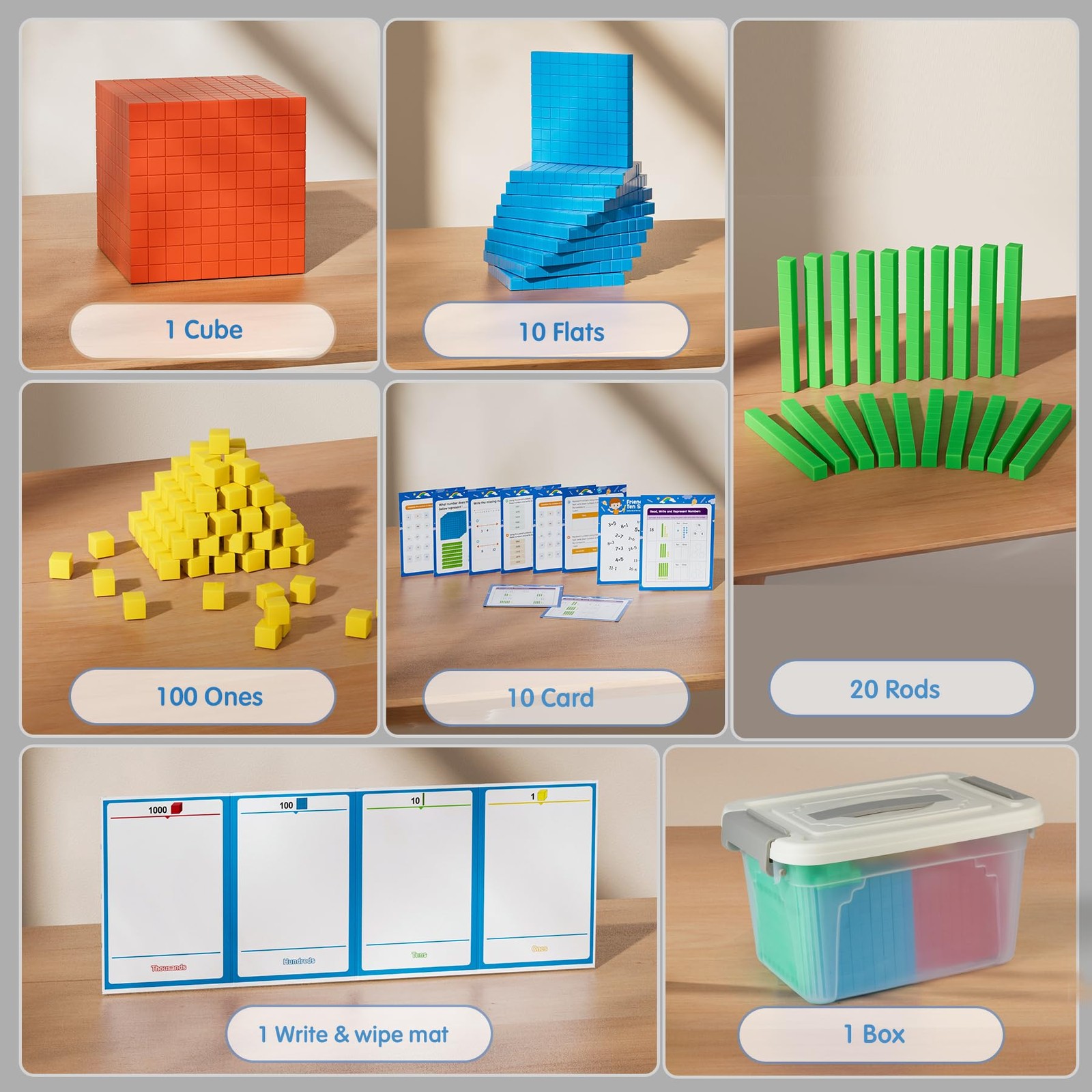 Base Ten Blocks Place Value Chart Math Manipulatives Kids Kindergarten Learn