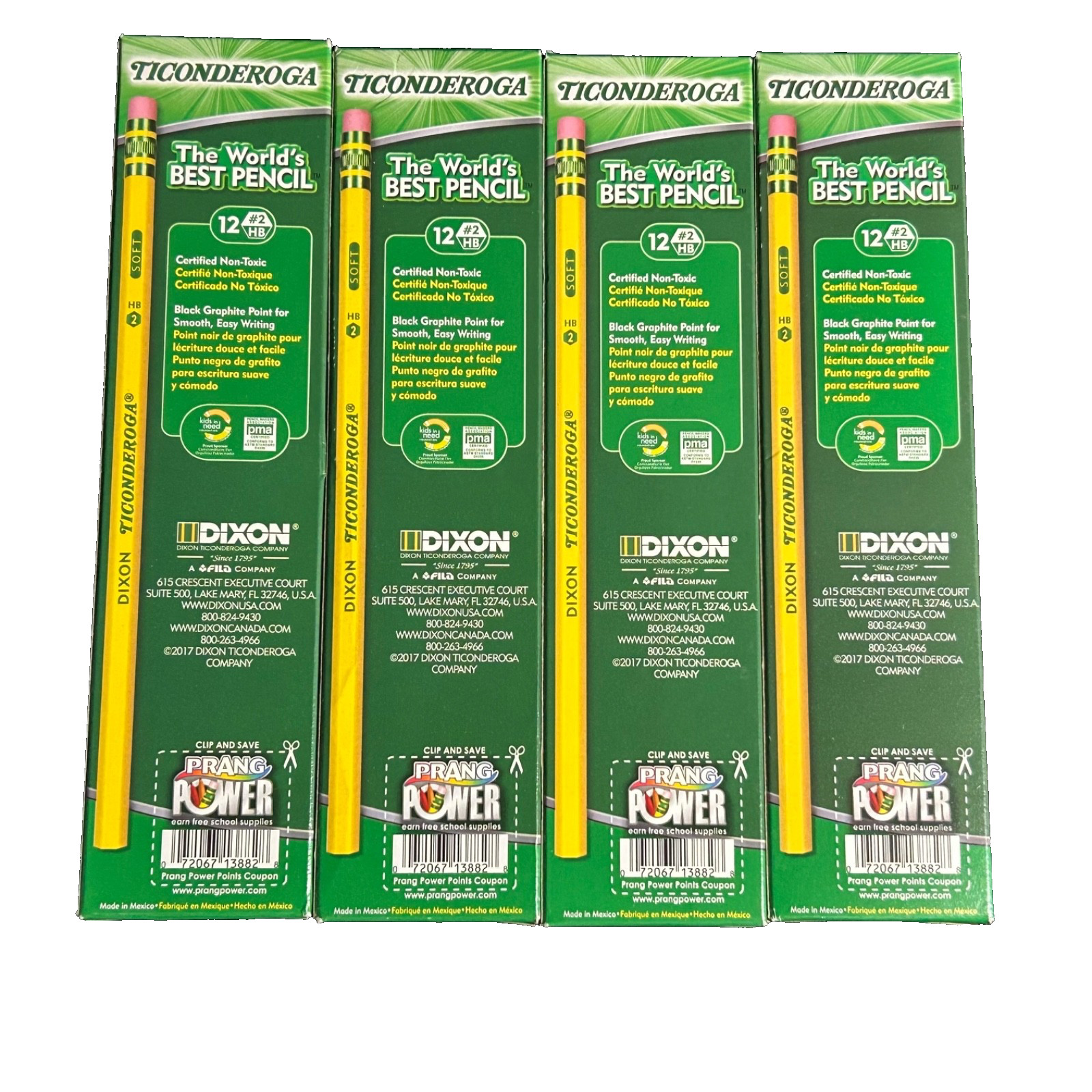 Ticonderoga Pencils Wood Cased Lot of 4 Boxes 12 Ct. Each 48 Total #2 Soft NEW