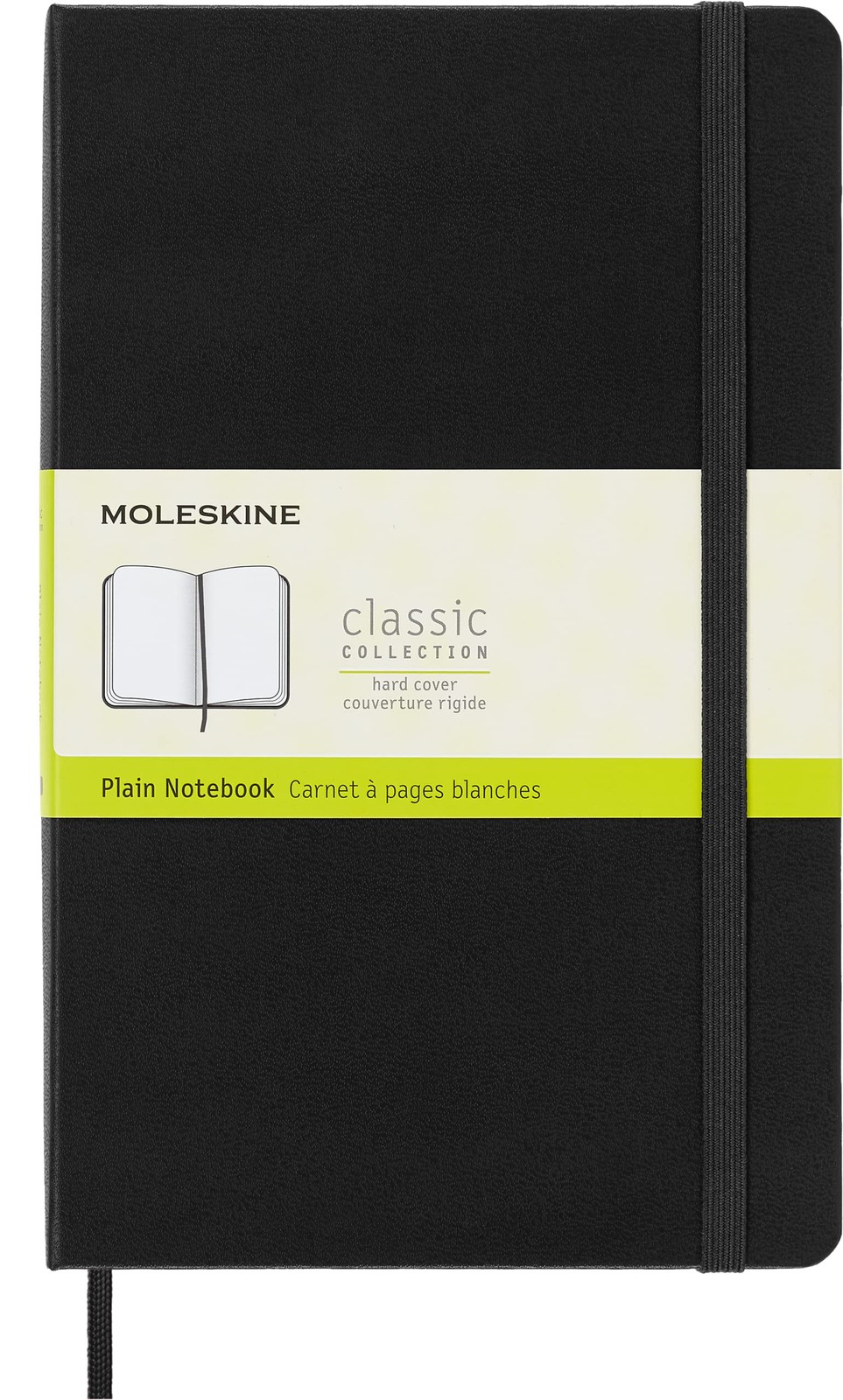 Moleskine Classic Notebook, Large, Plain, Black, Hard Cover (5 x Black