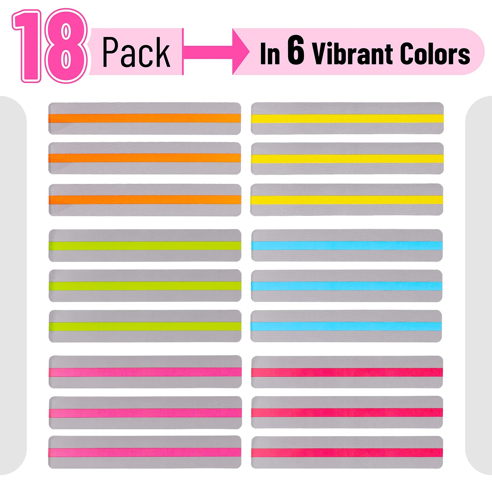 Mr. Pen- Guided Reading Strips, 18 Pack, Colorful, 18 1.25″, Vibrant