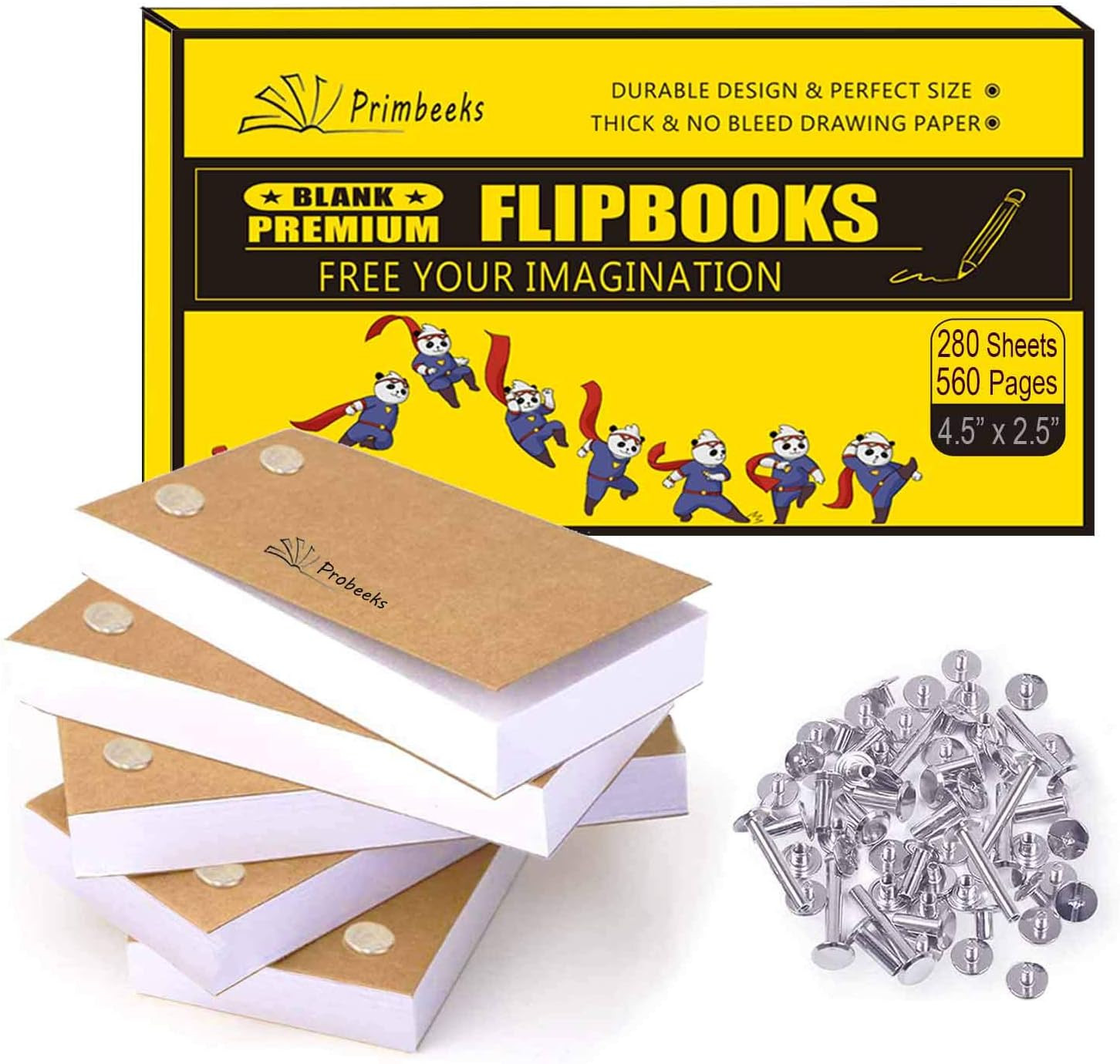 Premium Blank Flip Books Paper with Holes 280 Sheets (560 Pages) No B