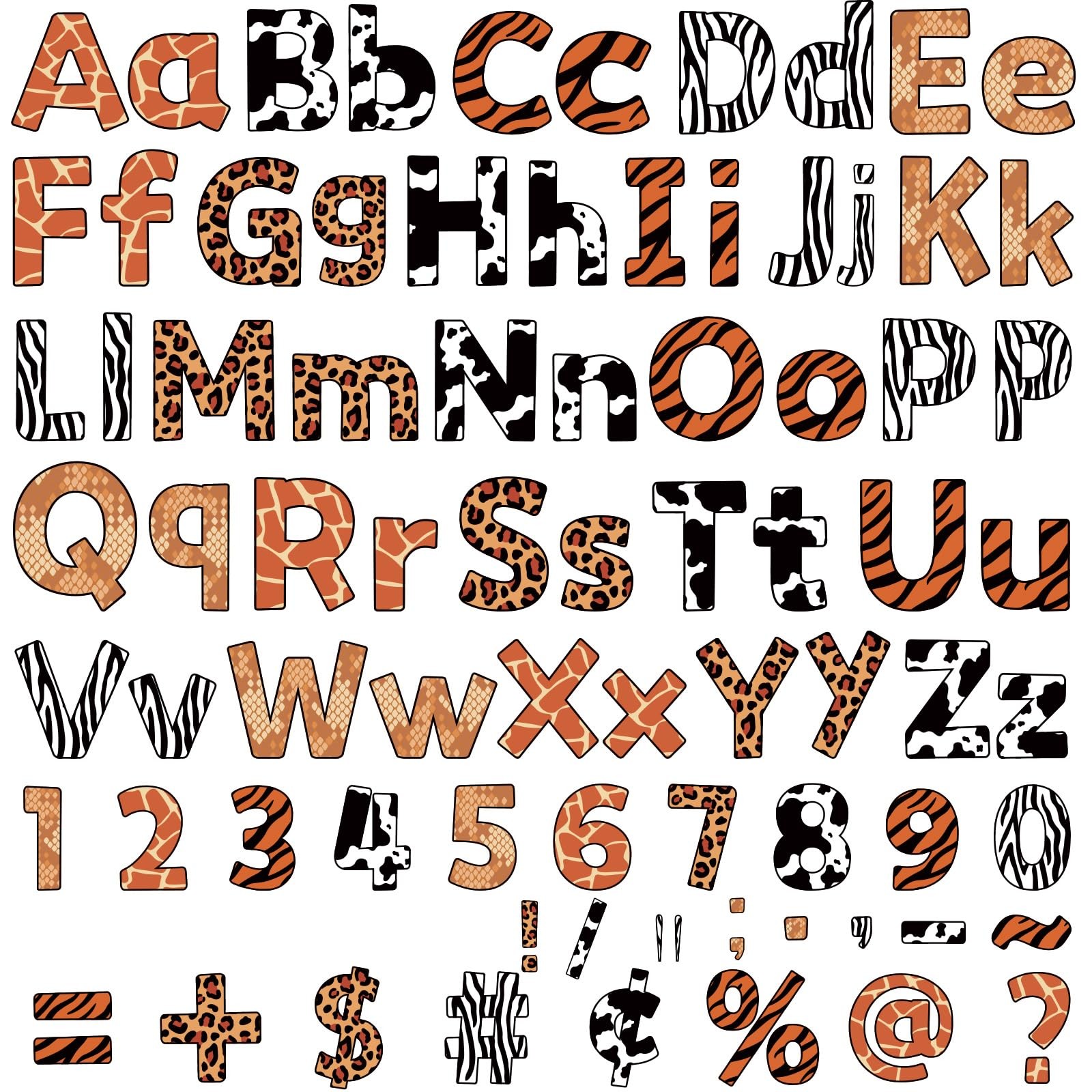 266 PCS Letters Combo Pack Set Bulletin Board Animal Prints Accents Decoration