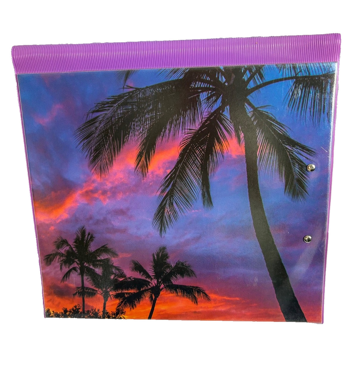 Trapper Keeper 3 Ring Binder Retro Portfolio Folder Mead Tropical Sunset Cal NEW