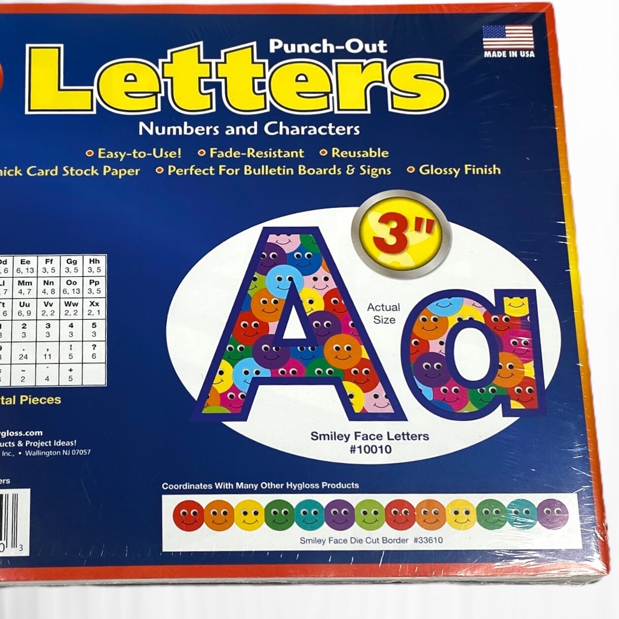 Hygloss Happy Face Alphabet Letters Numbers Teacher Classroom Bulletin Board 3″