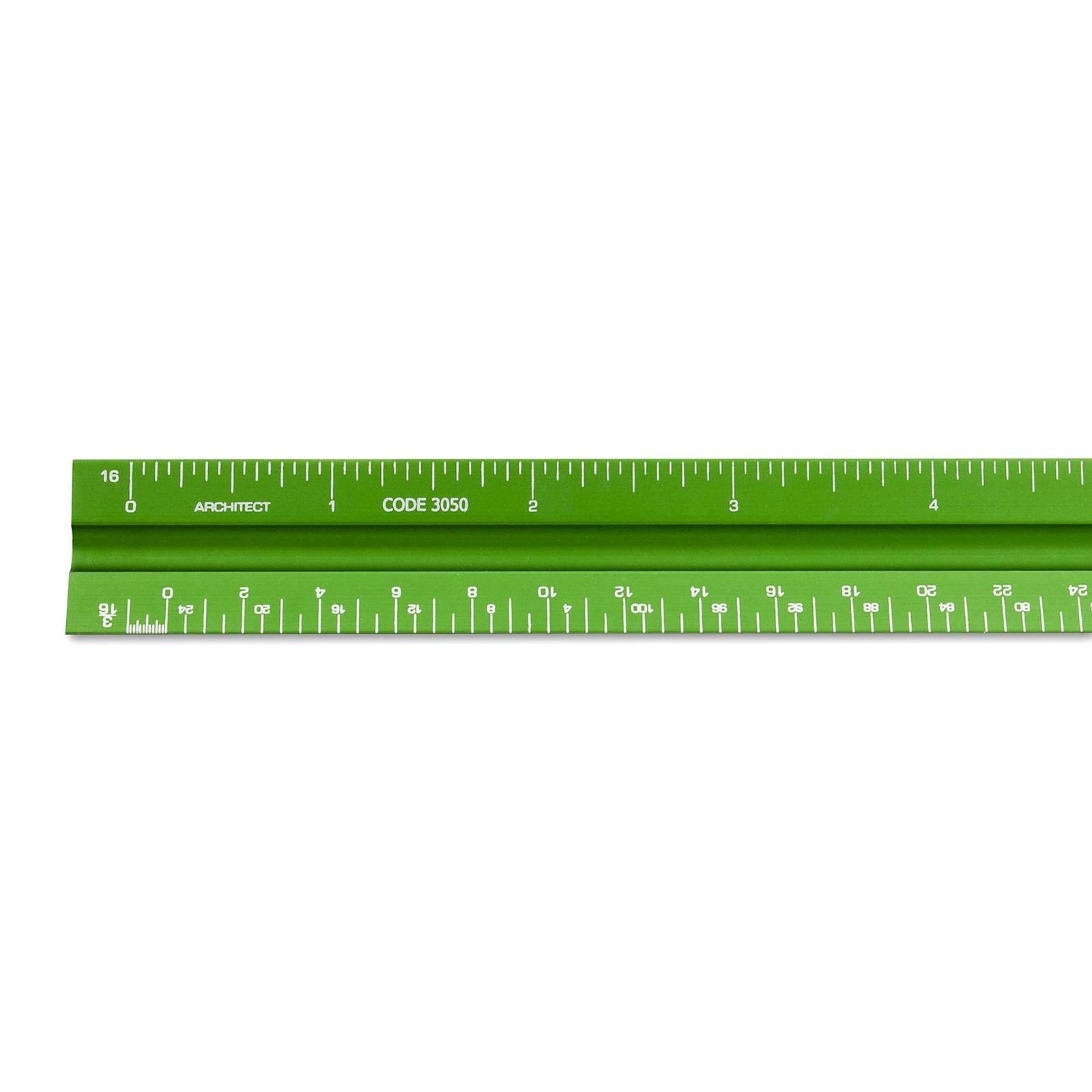 Alumicolor Aluminum Architect Solid Drafting Scale, 12IN, Green 12 Inch