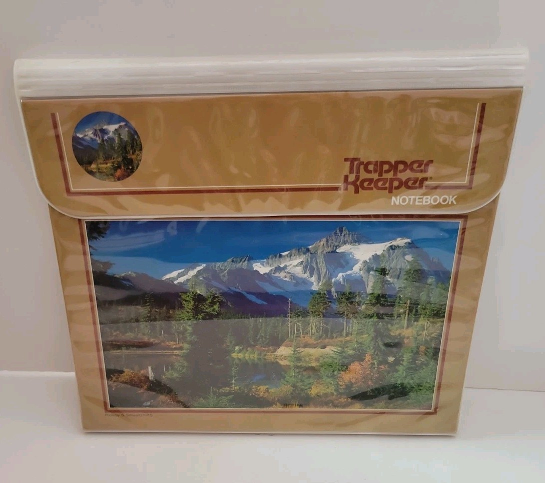VTG Mead Trapper Keeper 1980s Binder Only Mountain Scene Landscape