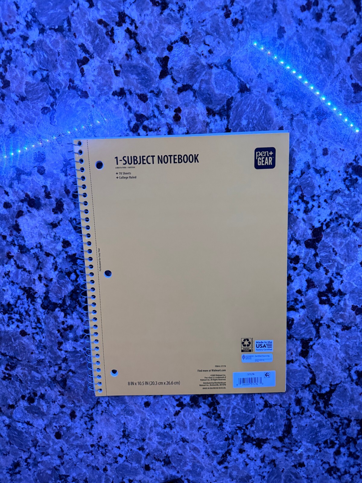 Pen + Gear Wide Ruled 1-Subject Notebook, 8″ x 10.5″, 70 Sheets