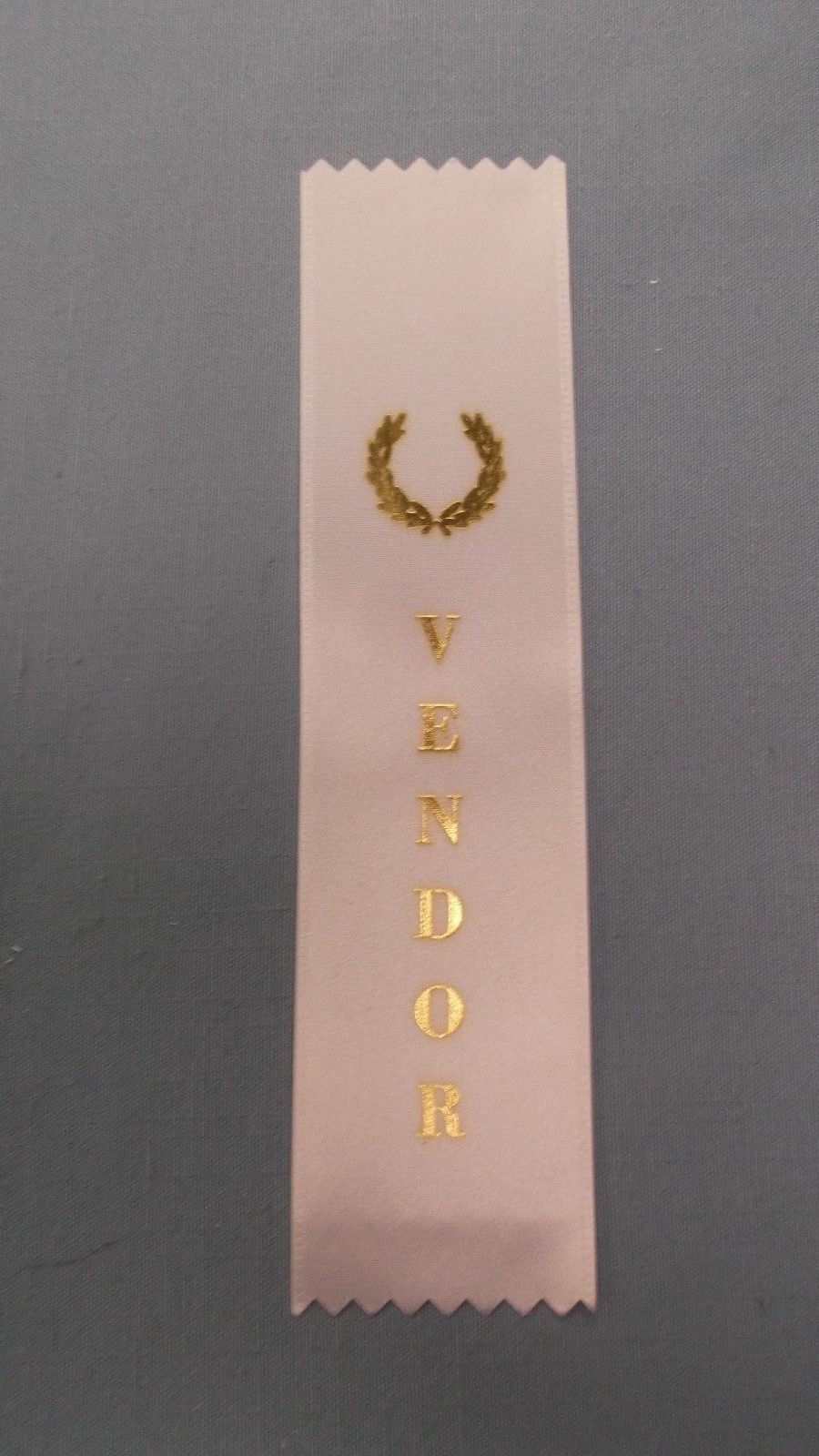 VENDOR award white satin ribbons lot of 5 gold foil letters wreath