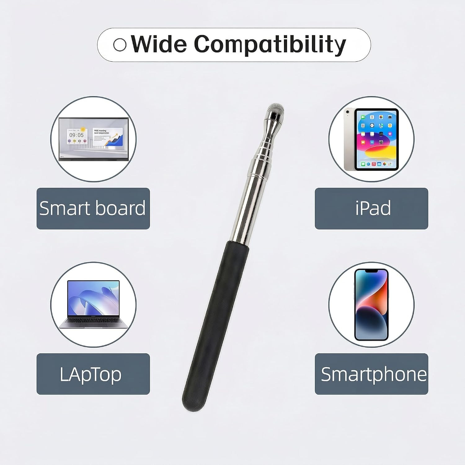 2PCS Telescopic Teacher Pointer Stick & Stylus Pen, 7.8″-39.4″ in | For Whiteboa
