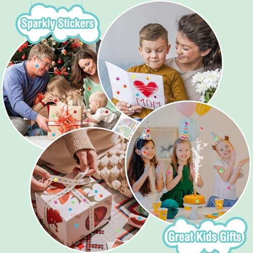 Holographic Star Stickers, 1890 PCS 0.6 Inch Glitter Mini Reward Stickers for