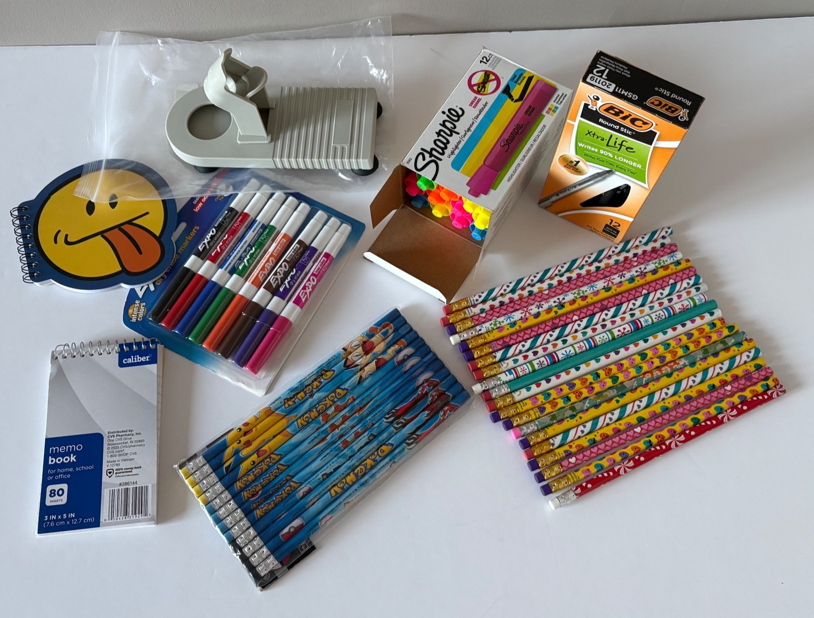 School Supply & Craft Bundle – BIC Pens, Sharpies, Pencils, Hot Glue Gun St