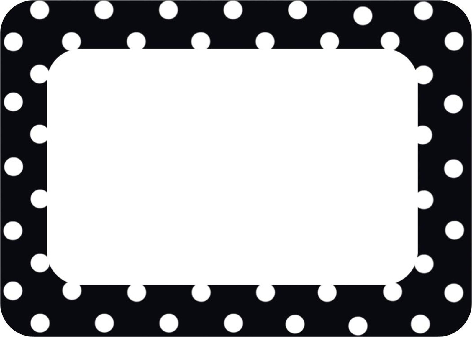 Teacher Created Resources Black Polka Dots Name Tags (TCR5538)
