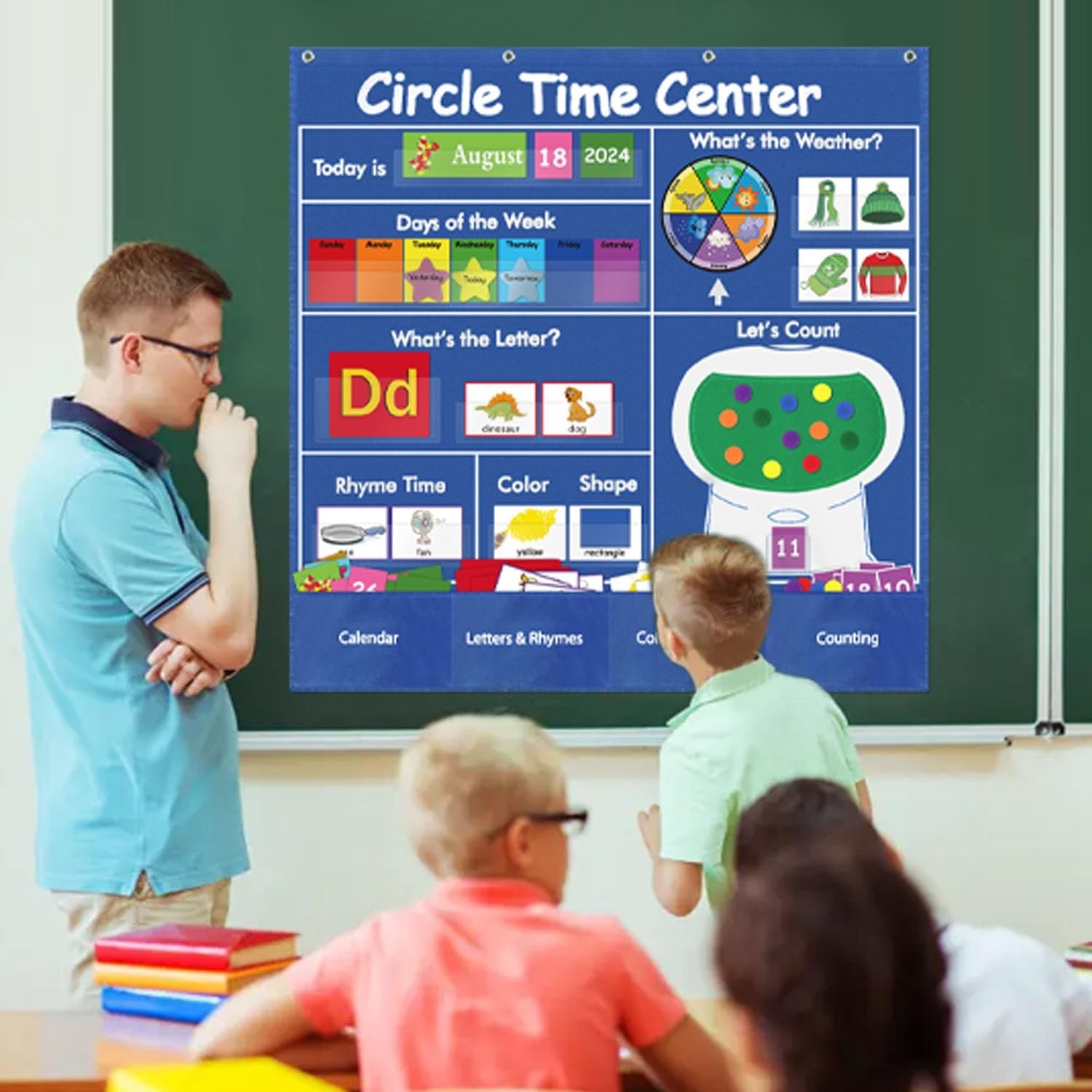Circle Time Learning Center Classroom Pocket Chart Preschool, Educational Poc…