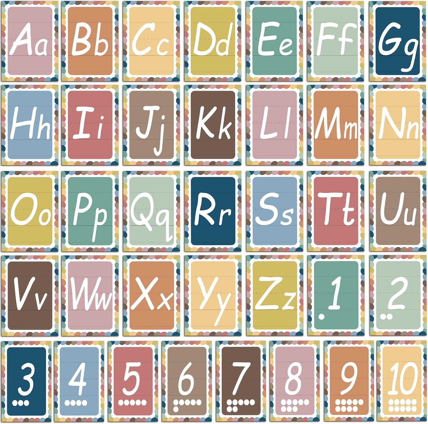 36 Alphabet ABC Bulletin Board Set for Preschool English Posters Kindergarten El