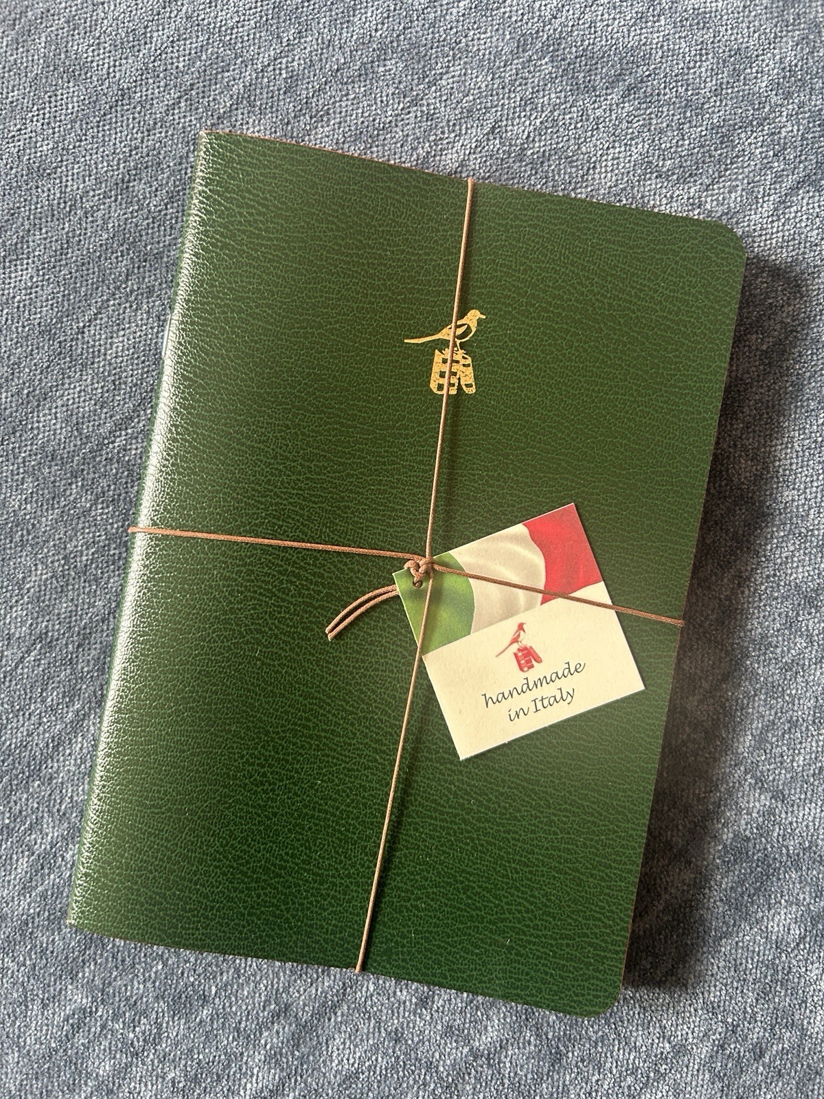 New Set of 3 Bieffe Made in Italy Lined Notebooks Journals Green