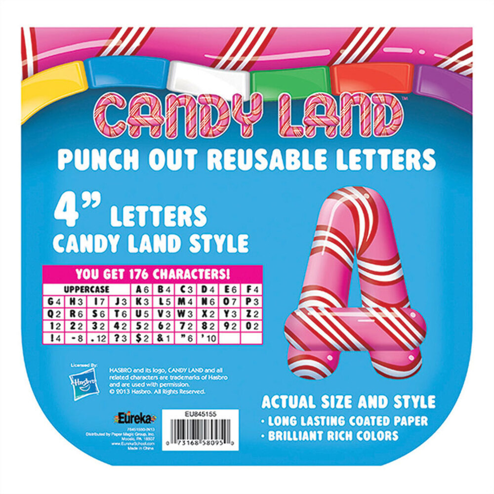 Eureka Candy Land Style Punch Out Reusable 4″ Letters (EU 845155)