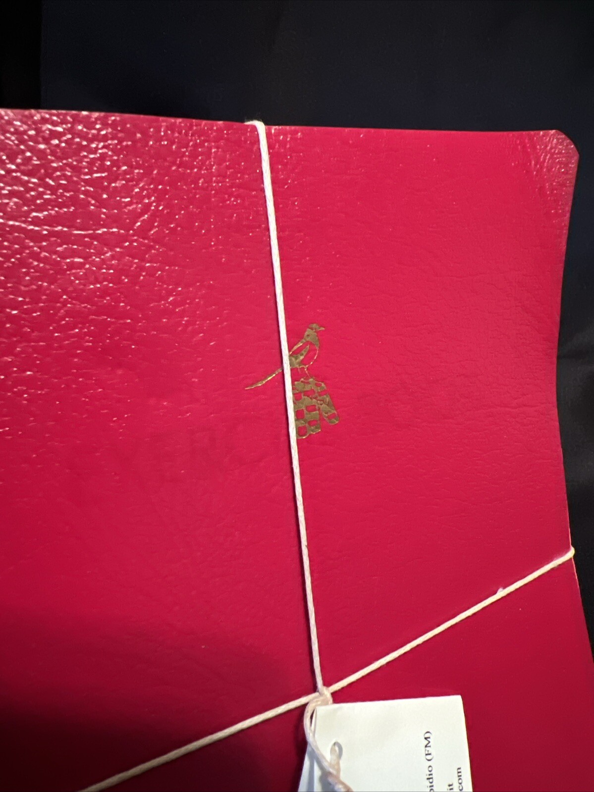 Bieffe Red Leather Black Lined Notebook Journal Handcrafted in Italy 3pc Set M43