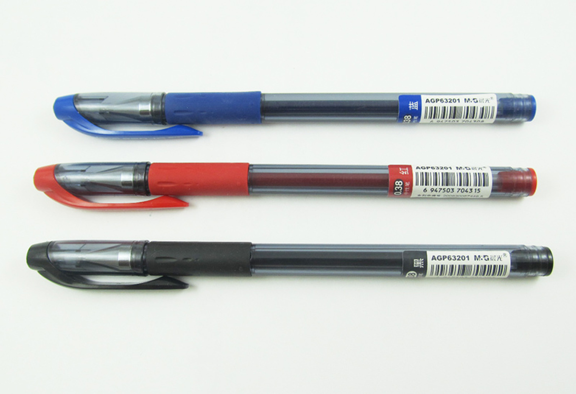 1pc M&G APG63201 0.38mm Pipe Blue Black Red Gel Ink Pens Apply for Financial Use
