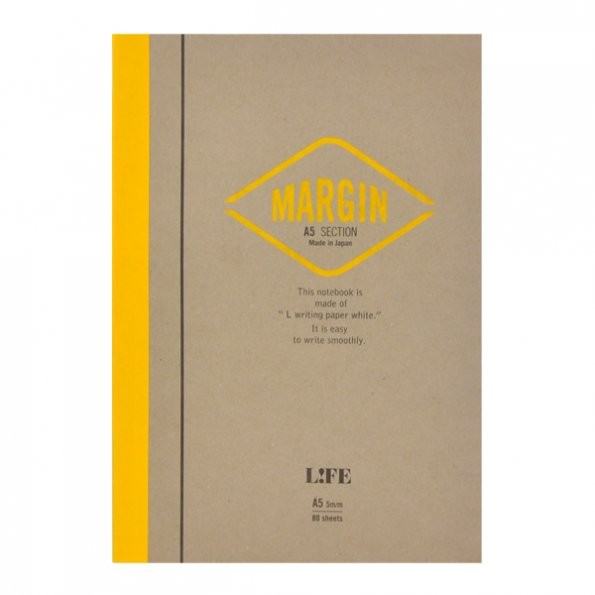 Life Margin Section Notebooks: 6 in. x 8 in. (Tan/Yellow Cover, Gridded Pages) *