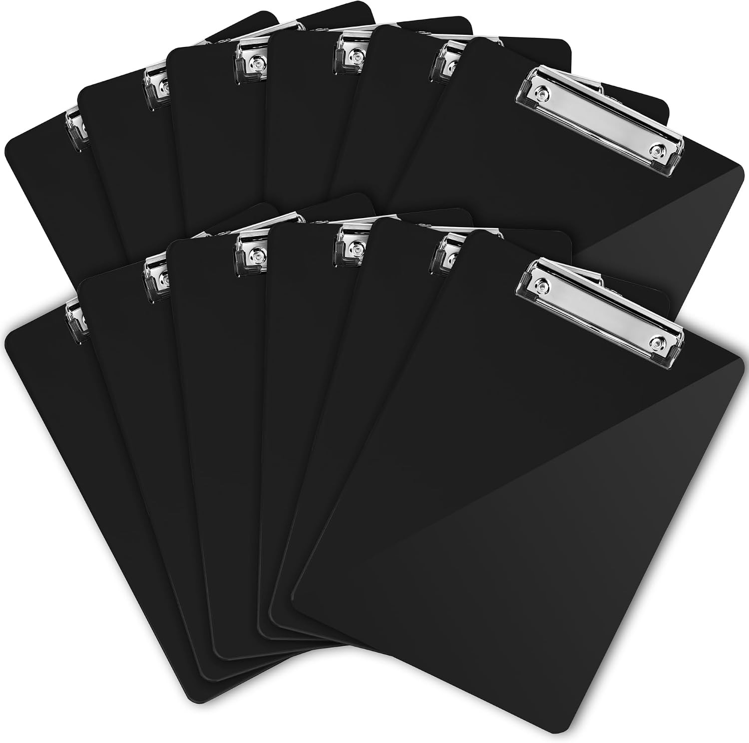 Black Plastic Clipboards Set of 12 Multipack 12.5×9 Inch Clipboard Holds 100