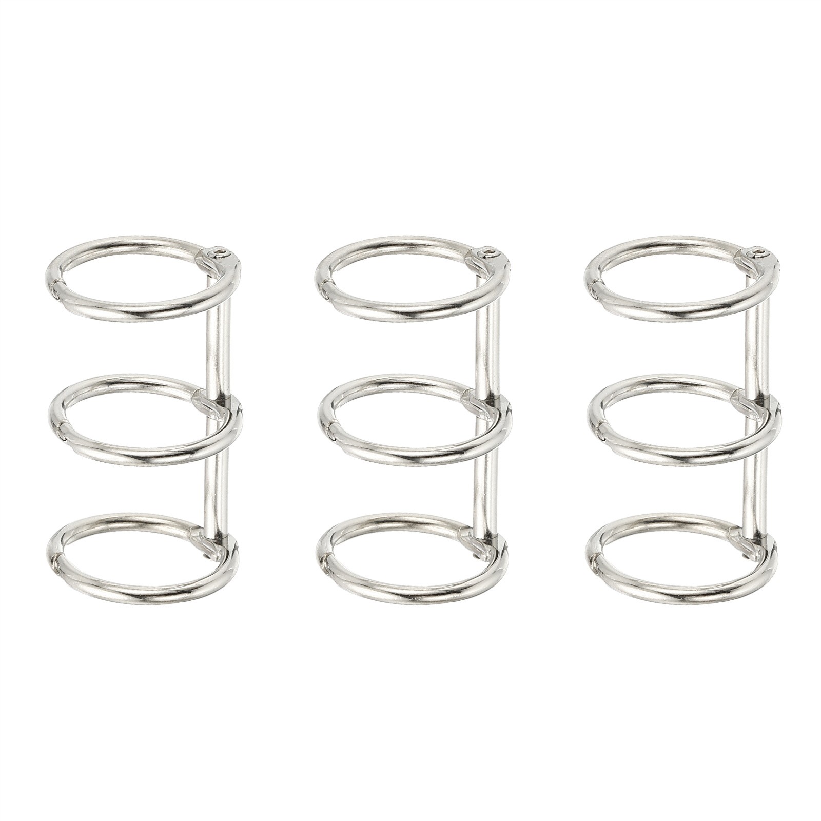 3 Rings Metal Loose Leaf Binding with 25 mm ID Book Binding, White, 3 Pcs