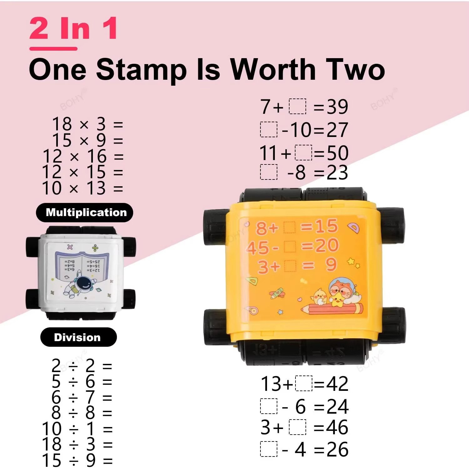Teaching Stamp 2 in 1Fill in the Blank Roller Reusable Math Roller Stamp Design