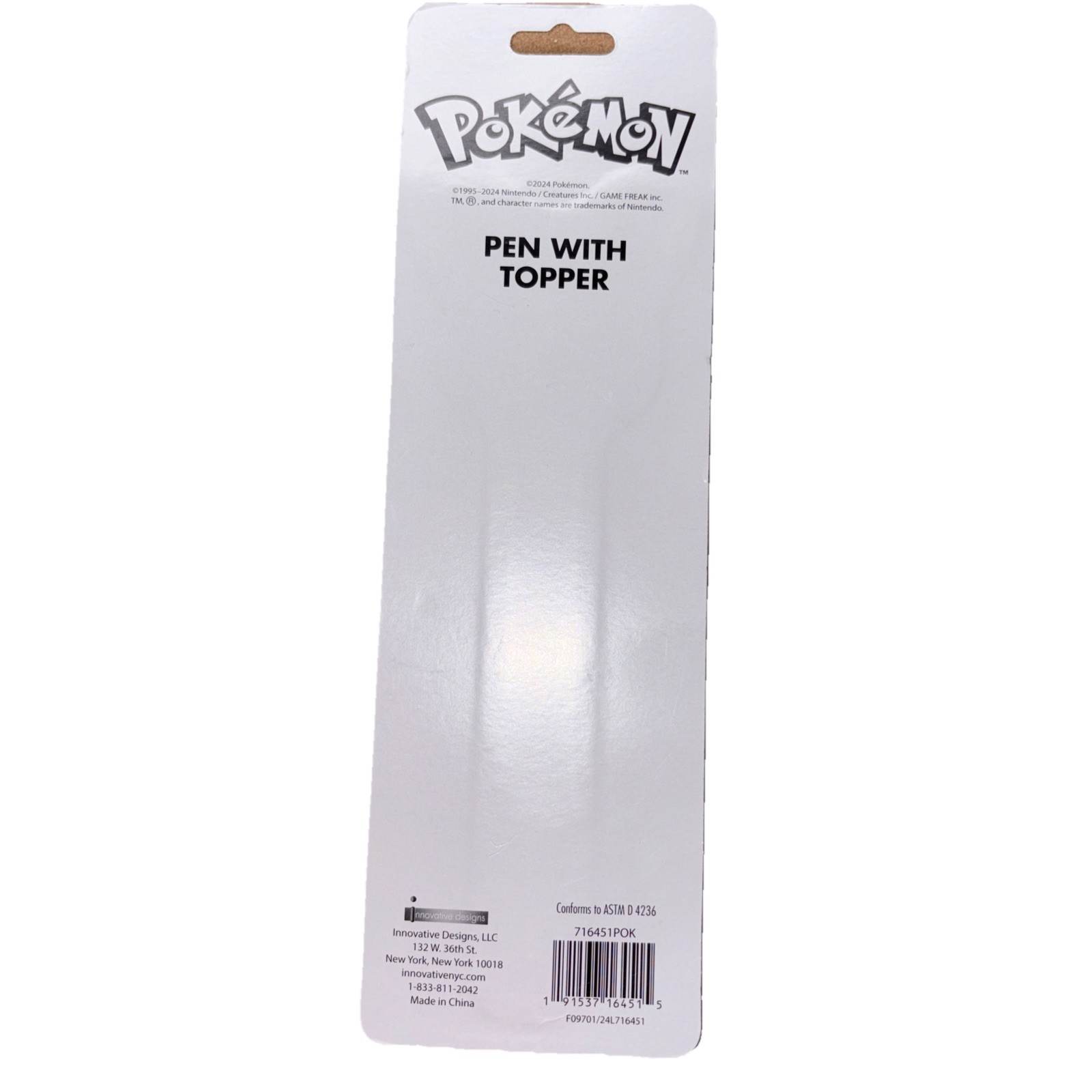 Pokémon Pen with Pikachu Topper Cute Collectible School Office Supplies NEW