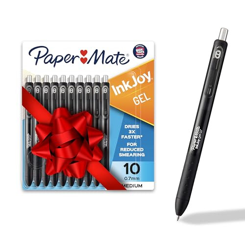 InkJoy Black Gel Medium Point (0.7 mm), Comfort 10 Count (Pack of 1) Pens