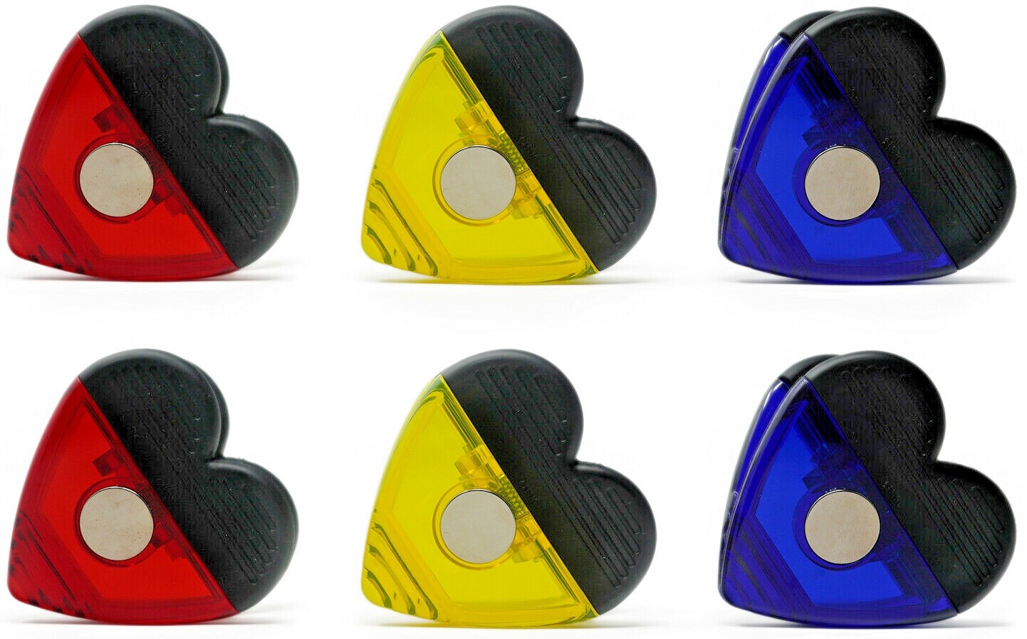 Heart Shape Plastic Clips with Magnetic for Refrigerator Magnets Set of 6