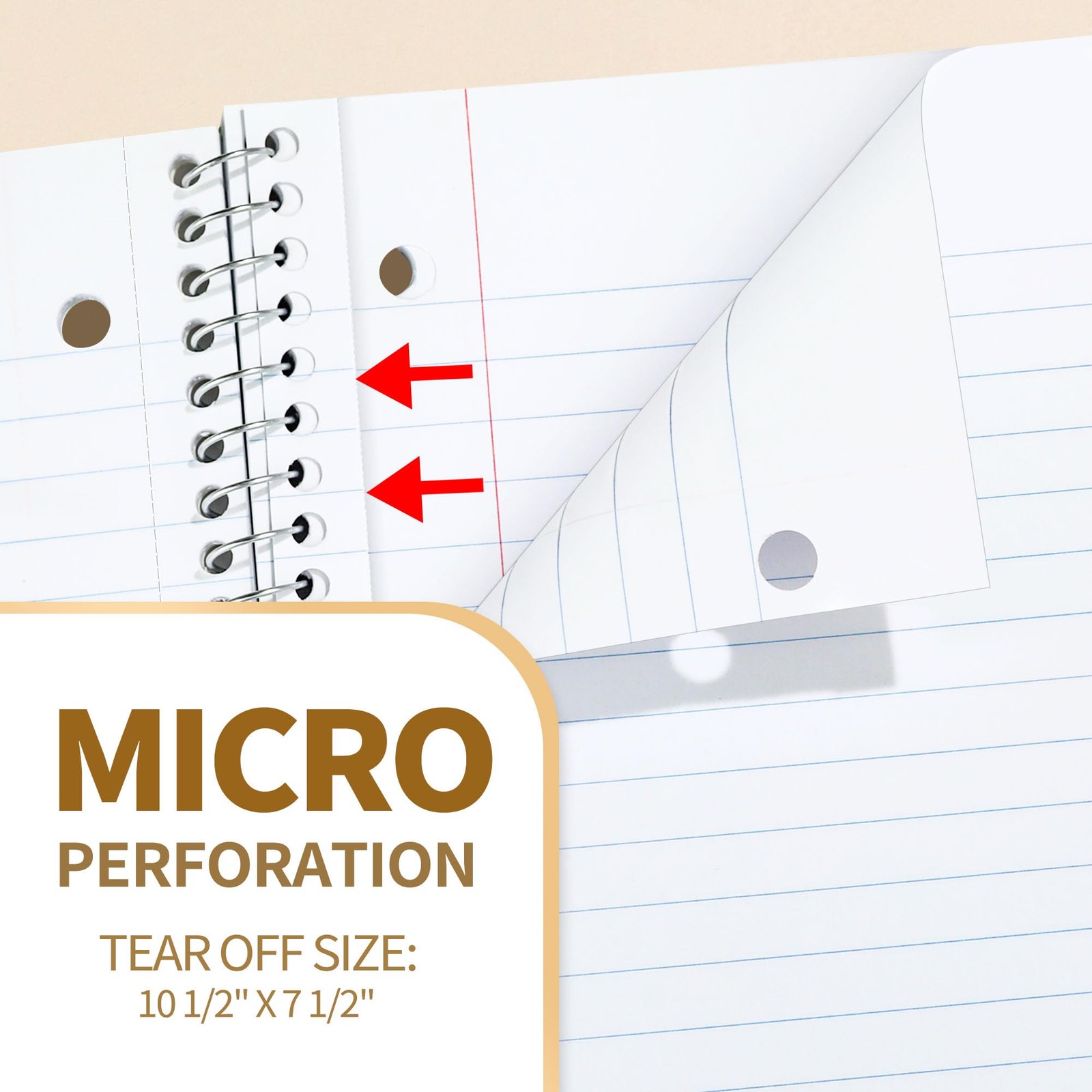 Spiral Notebooks Wide Ruled, 1-Subject, 4 Pack, 8 x 10-1/2 in, 70 Sheets, 3-H…