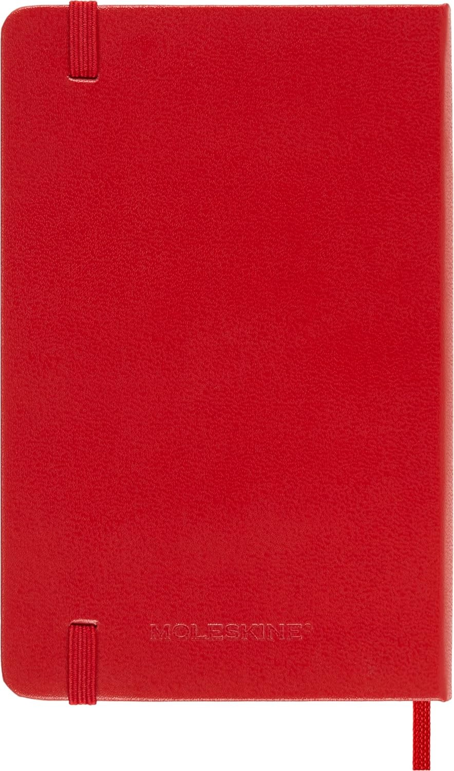 Moleskine Classic Notebook, Hard Cover, Pocket, Squared, Scarlet Red, 192 Pages,